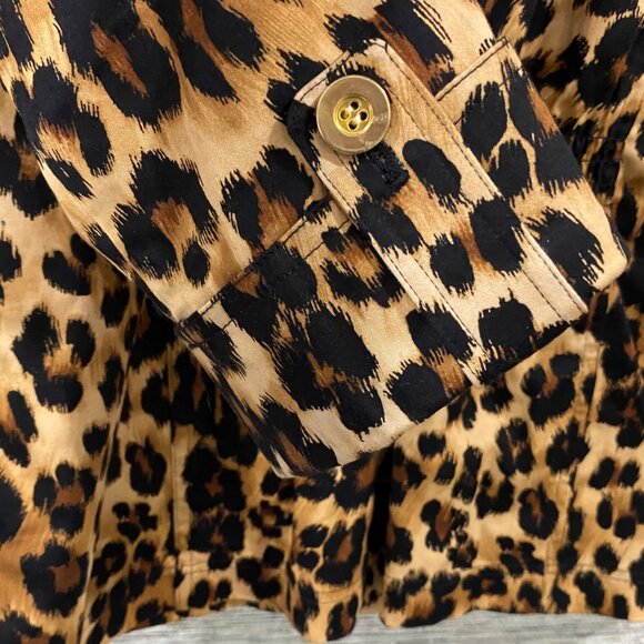 Charter Club leopard Print Button-Up Jacket With 3/4 Sleeves Coastal Grandma - Picture 7 of 7